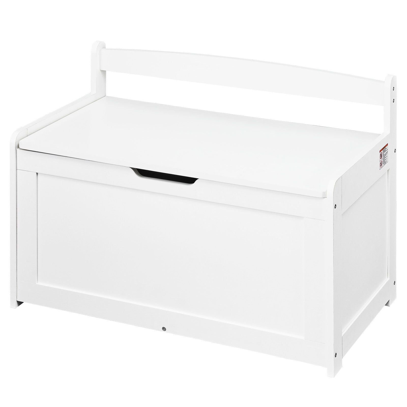 wooden toy chest for kids, toddler toy storage box with flip top lid and safety hinge, 32.68 x 17.91 x 24.02" large kids storage bench for playroom, bedroom, living room or entryway, white