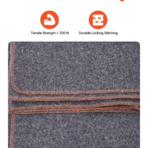 wool camping blanket, large warm stadium blanket, waterproof & windproof, flame retardant, great for outdoors, picnics, hiking, sports events, travel, 64" x 88" (80% wool), light grey