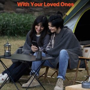 wool camping blanket, large warm stadium blanket, waterproof & windproof, flame retardant, great for outdoors, picnics, hiking, sports events, travel, 64" x 88" (80% wool), light grey