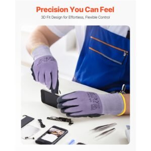 work gloves 12 pairs touch screen nitrile coated garden construction gloves