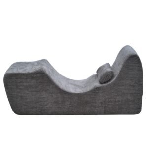 Yoga Chair Chaise, Ergonomic Chaise Lounge Chair for Yoga, Modern Boneless Curved Foam Lounge Indoor for Massage, Stretching, Relaxation, Exercise, Used in Living Room, Bedroom, Balcony, Grey
