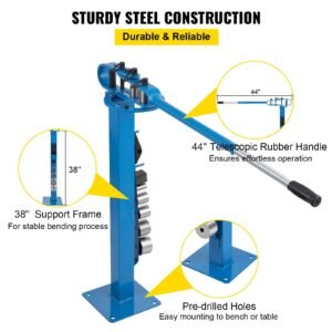 yp 38 metal bender 1" 3" flat bar square rod bending 7 dies w/ floor stand