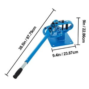 yp 9 manual bench top compact bender pipe bending machine 7 dies 1 3inch metal fabrication tube rod pipe bender 44ft mount powdercoat telescoping handle maximum 5/8 thick 1 15/16inch width