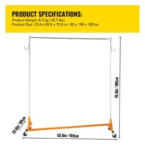 z rack, industrial grade z base garment rack, rolling z garment rack, sturdy steel z base clothing rack with lockable casters for home garment store display commercial use oran
