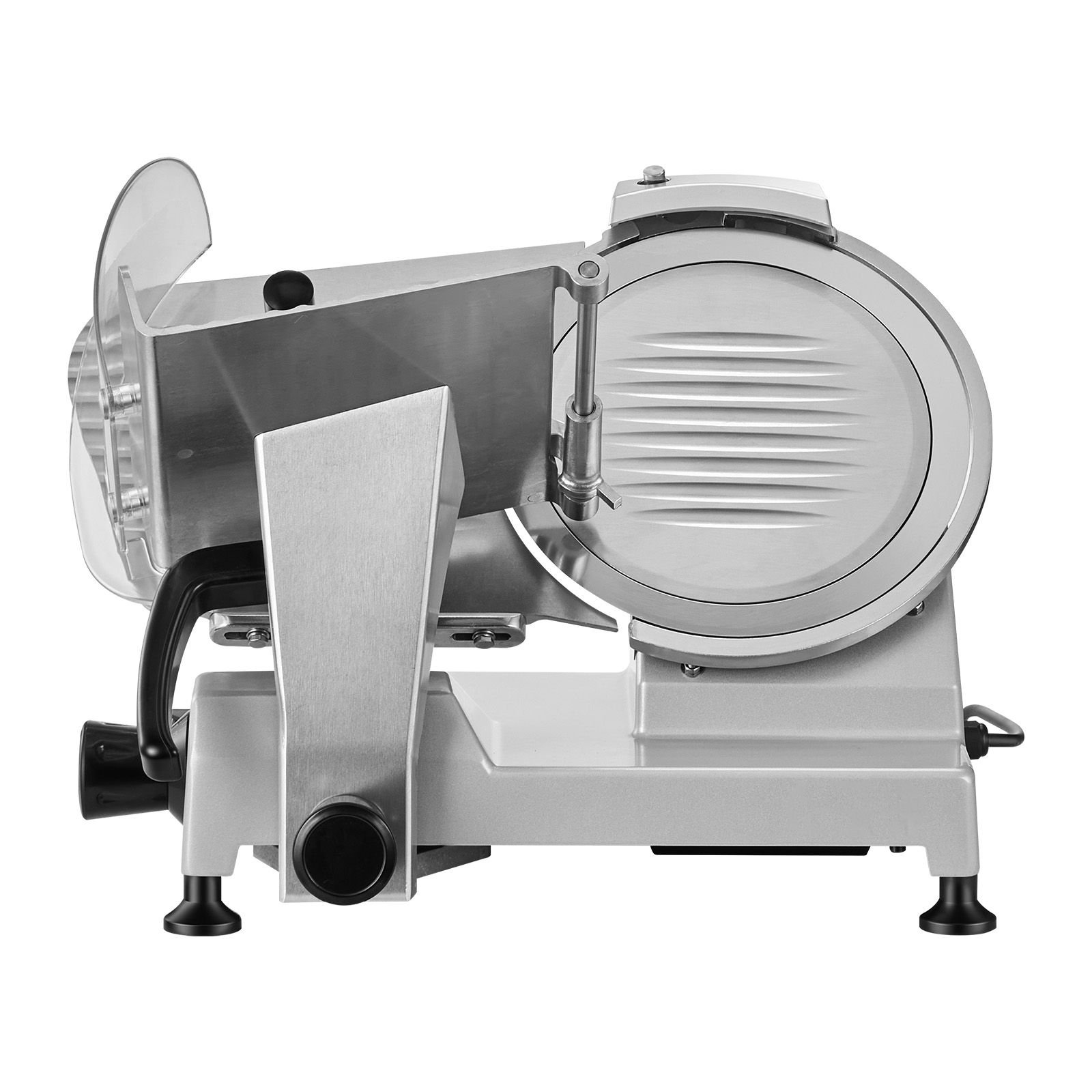 10" commercial meat slicer, 240w electric deli food slicer with carbon steel blade, built in sharpener & 0 0.47" adjustable thickness for frozen meat, ham, baguett, steak, ul approved