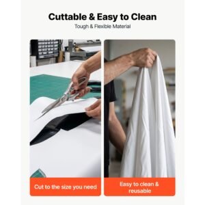 10 mil plastic sheeting 6' x 50' heavy duty thick polyethylene roll, plastic drop cloth painters tarp, polyethylene covering for crawl space vapor barrier, weed control, garden, black & white