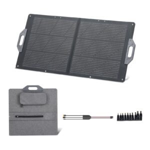 100W Foldable Solar Panel, 24% High-Efficiency Portable Monocrystalline Solar Panel Charger with MC4 Output, USB-A, Type-C & DC Ports, IP65 Waterproof for Power Stations, Camping, Hiking Trips