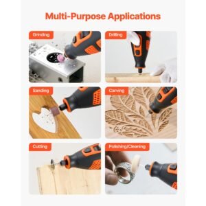 119 piece cordless rotary tool kit, dc12v portable mini power rotary tool, 28 level speed 5000 32000 rpm multi purpose diy tools for engraving, sanding, polishing, carving, cutting, diy crafts