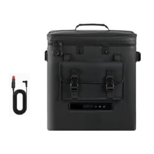 12 Volt Refrigerator, 13.7 QT/ 13L Car Fridge, Portable Electric Freezer Compressor, 12V/24V DC, 21 F to 50 F/ -6C to 10C , for Truck Van RV SUV Boat Travel Camping Road Trips
