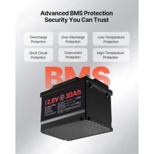 12v 30ah dual purpose lifepo4 lithium battery, 600 cca group 47, car start stop lithium ion starter battery plus deep cycle, built in smart bms, for automotive, trolling motor, engine starting