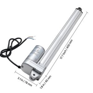 12v linear actuator, 12 inch ip65 waterproof linear actuator, 675lbs/3000n 0.2"/s motion actuators with mounting bracket for outdoor use