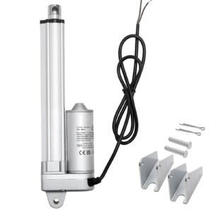 12V Linear Actuator, 6 Inch IP65 Waterproof Linear Actuator, 675lbs/3000N 0.2"/s Motion Actuators with Mounting Brackets for Outdoor Use
