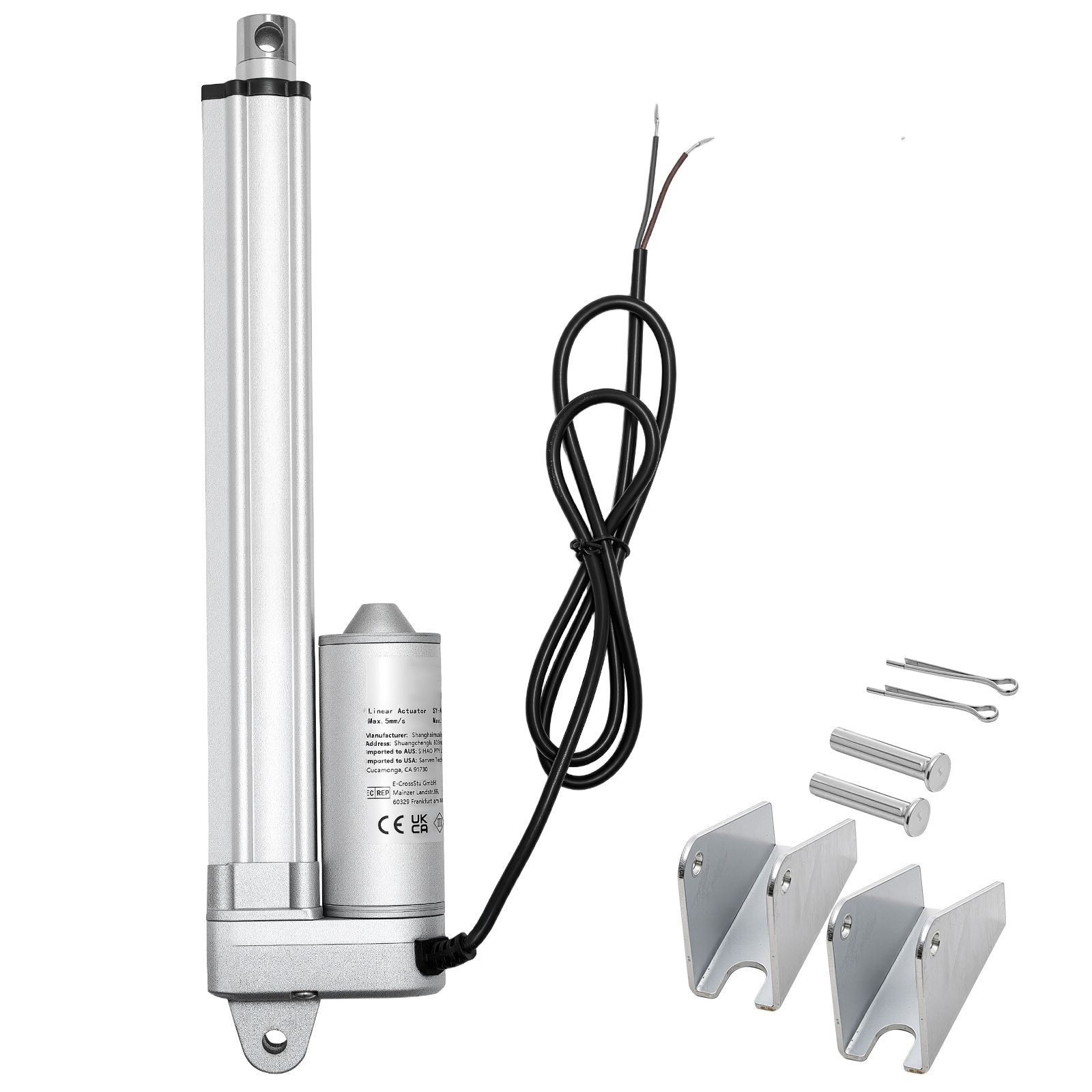 12v linear actuator, 8 inch ip65 waterproof linear actuator, 675lbs/3000n 0.2"/s motion actuators with mounting bracket for outdoor use