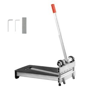 13 inch Vinyl Floor Cutter, 12mm Thick Laminate Flooring Cutter with 15°/30°/45° Adjustable Angle Settings, Flexible Wheels, Telescoping Handle, Certain Engineered Wood, LVT, VCT, SPC, LVP, WPC