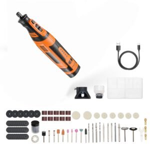 136-Piece Cordless Rotary Tool Kit, DC8V Portable Mini Power Rotary Tool, 5 Speeds 5000-30000RPM Multi-Purpose DIY Tools for Engraving, Sanding, Polishing, Carving, Grinding, Cutting, DIY Craft