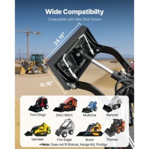1/4 in skid steer mount plate with 2" receiver hitch, universal quick attach mount plate, 1500lbs capacity, heavy duty steel loader plates compatible with toro dingo skid steers & tractors