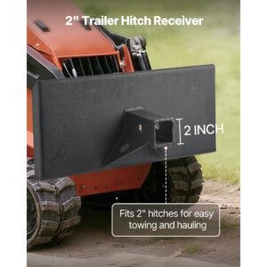 1/4 in skid steer mount plate with 2" receiver hitch, universal quick attach mount plate, 1500lbs capacity, heavy duty steel loader plates compatible with toro dingo skid steers & tractors