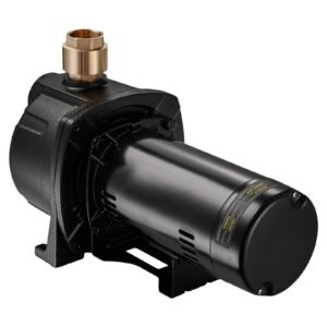 1.5 HP Shallow Well Jet Pump, AC 115/230 Volt, 4250 GPH Dual Voltage Cast Iron Well Jet Pump, with 108 ft Max Head Lift, Easy Voltage Switching, for Garden Irrigation, Lawn Sprinkler System