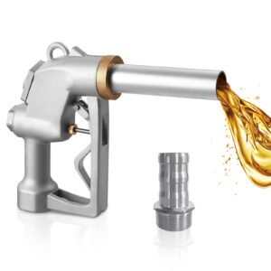 1.5 Inch Barb Automatic Fuel Nozzle with Swivel, Max Flow Rate 37 GPM, Auto Shut Off Diesel Gas Pump Nozzle with 3-Speed Trigger Lock & 1.5 Inch (OD=40 mm) Spout for Gasoline, Diesel, Kerosene