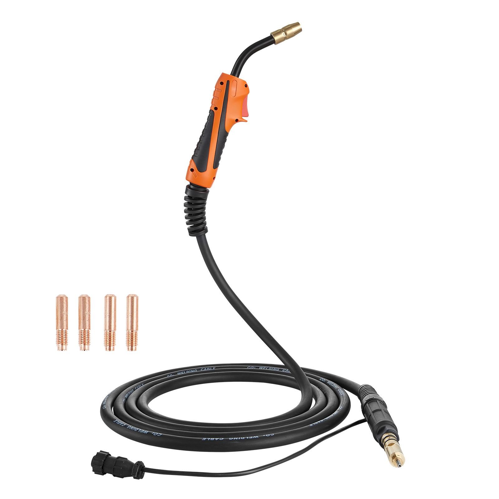 150a mig welding gun with 15ft cable, replacement for miller m 15/m 150 (249041) with 5pcs mig welding contact tips