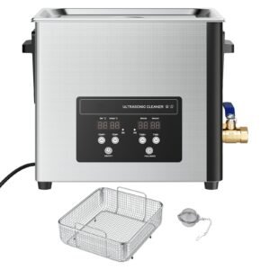 15L Ultrasonic Cleaner, Professional Ultrasonic Cleaner Machine with Cleaning Basket & Digital Display, 240W Stainless Steel 40kHz Industrial Cleaning Machine for Parts, Carburetors, Instruments