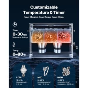 15l ultrasonic cleaner, professional ultrasonic cleaner machine with cleaning basket & digital display, 240w stainless steel 40khz industrial cleaning machine for parts, carburetors, instruments