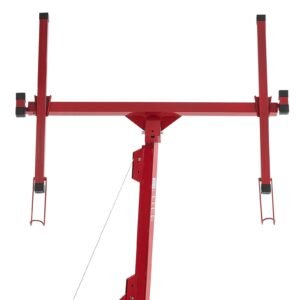 16ft drywall lift, heavy duty 150 lbs sheetrock hoist with adjustable telescoping arm, lockable wheels, drywall lifter panel jack hoist tools ideal for ceiling & wall installation (red)
