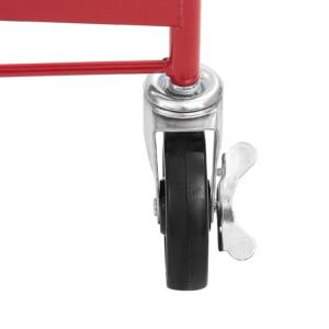 16ft drywall lift, heavy duty 150 lbs sheetrock hoist with adjustable telescoping arm, lockable wheels, drywall lifter panel jack hoist tools ideal for ceiling & wall installation (red)