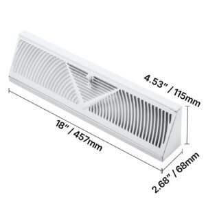 18 inch floor registers, 10 pack baseboard registers, hvac heavy duty walkable iron floor vents, rustproof anti peeling air vents deflector adjustable with metal damper for home & office, white
