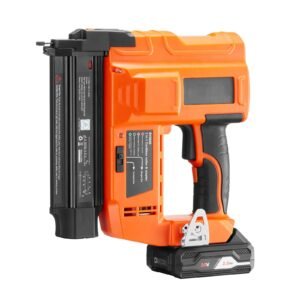 2 in 1 cordless brad nailer, 18 gauge, 20v battery powered nail gun and staple gun, with 500 pcs nails, 500 pcs staples, 2.0 ah li ion battery and charger, for home improvement, woodworking