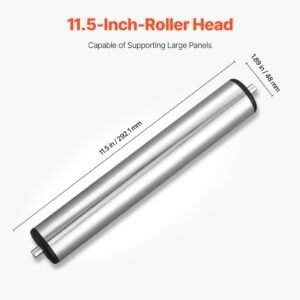 2 pack roller stands, 250 lbs load capacity, 27 43 in adjustable height, folding heavy duty with polished steel roller head & edge guides, for table saw outfeed woodworking extension support