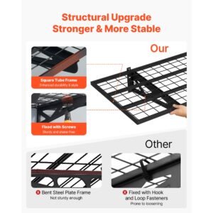 2 tier heavy duty wall garage shelving, 2 x 4 ft steel wall mounted shelving unit with hooks, 24 x 48 inch per shelf floating storage metal rack for garage, 500 lbs total weight capacity, black