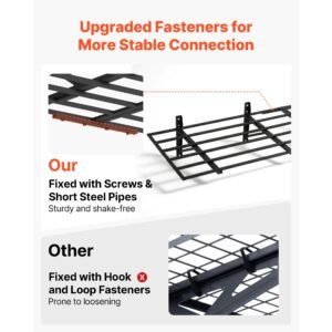 2 tier heavy duty wall garage shelving, 4 pack 2 x 3 ft steel wall mounted shelving unit, 24 x 72 inch per shelf floating storage metal rack for garage, 1600 lbs total weight capacity, black