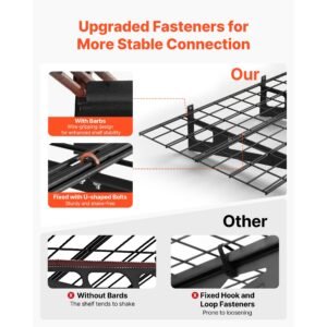 2 tier heavy duty wall garage shelving, 8 pack 1 x 3 ft steel wall mounted shelving unit with hooks, 24 x 72 inch per shelf floating storage metal rack, 1000 lbs total weight capacity, black