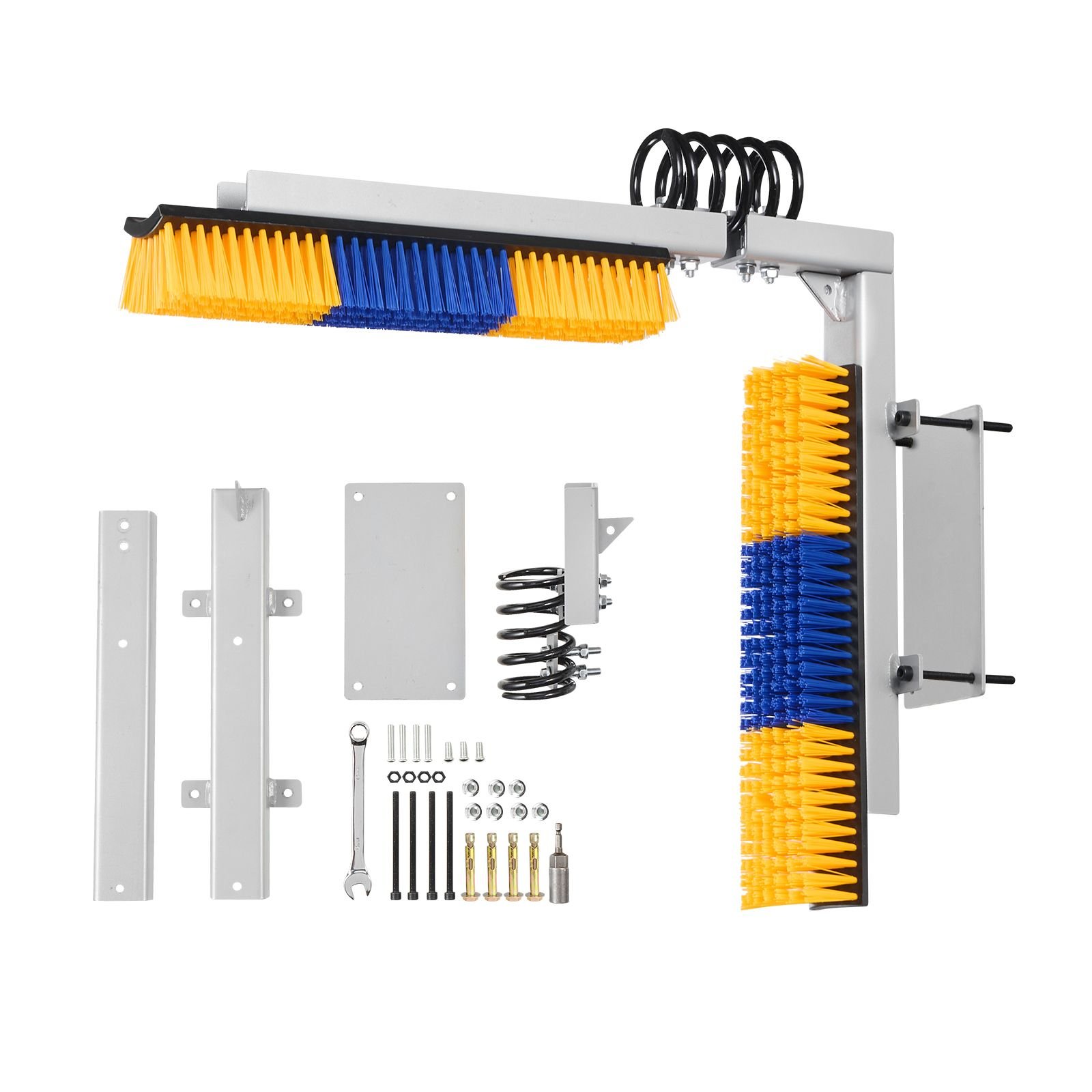 2 way livestock scratching brush, dual sided goat scratcher brush with mounting bracket, 16.9" x 3.9" cow scratcher for back itch relief, massage grooming scratch tool for horse cattle sheep pig