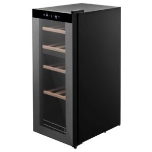 20 Bottle Wine Fridge, Freestanding Wine Cooler Refrigerator, Dual Zone Cooler, 41 F to 65 F Adjustable Temp Mini Cellar, Glass Door, For Home Office Bar, Red White Champagne or Sparkling Wines