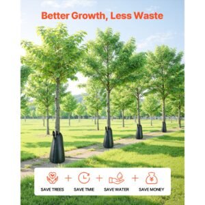 20 gallon tree watering bags, 4 pack 3 4 hours slow release gator bags for trees, heavy duty pe tree drip irrigation bag with zipper, durable & reusable deep root shrub watering bag