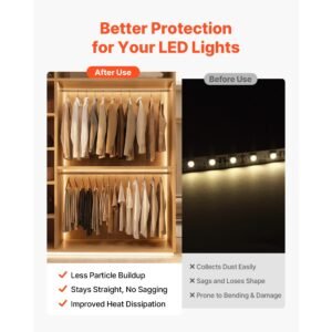 20 pack 3.3 ft/1m v shape led aluminum channel, with milky cover, end caps and mounting clips, aluminum profile for led strip light installations, easy installation, for under cabinet counter