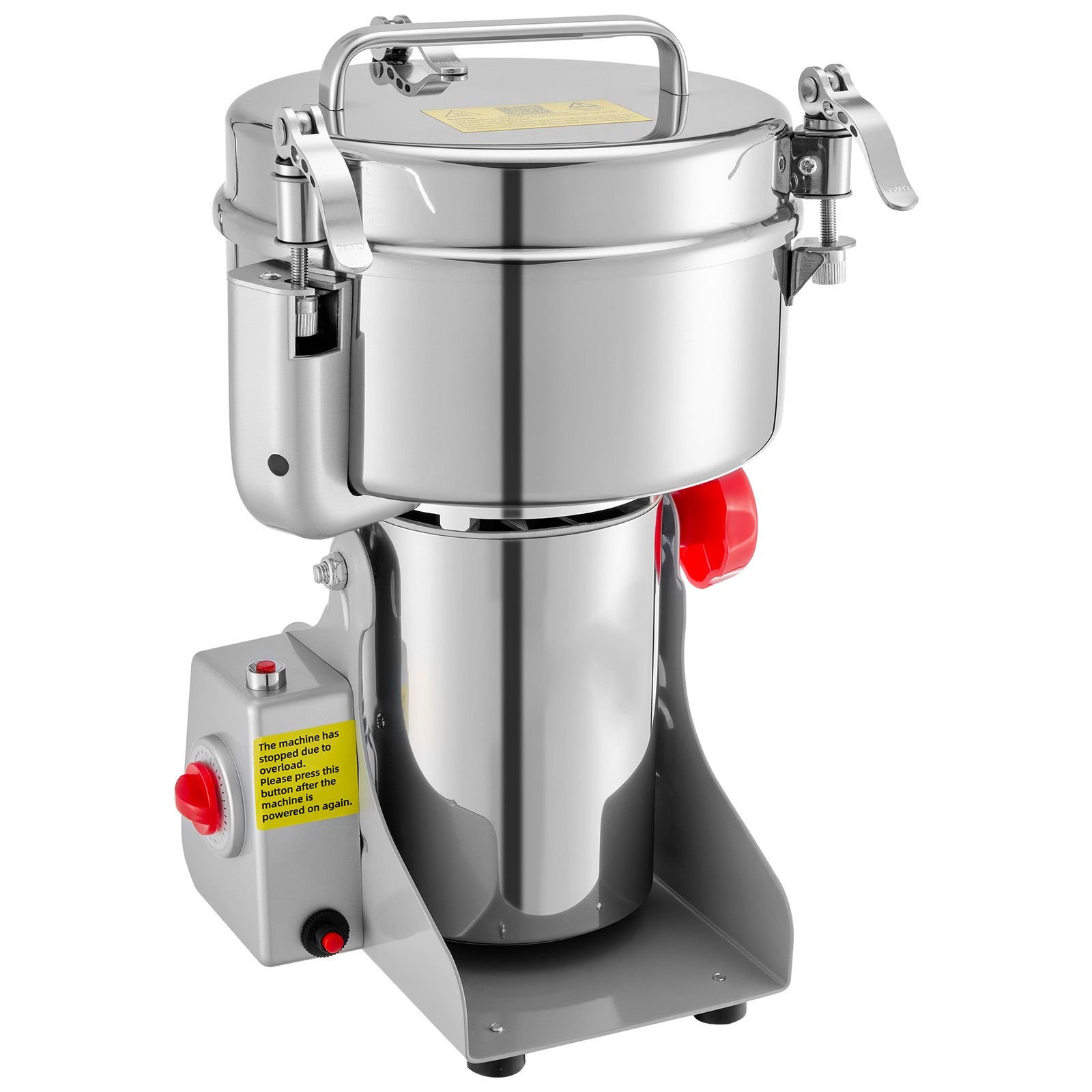 2000g electric grain mill grinder, 3400w 32000rpm high speed spice corn dry grinding machine, stainless steel pulverizer powder machine for dried grains coffee beans spices nuts (270° swing type)
