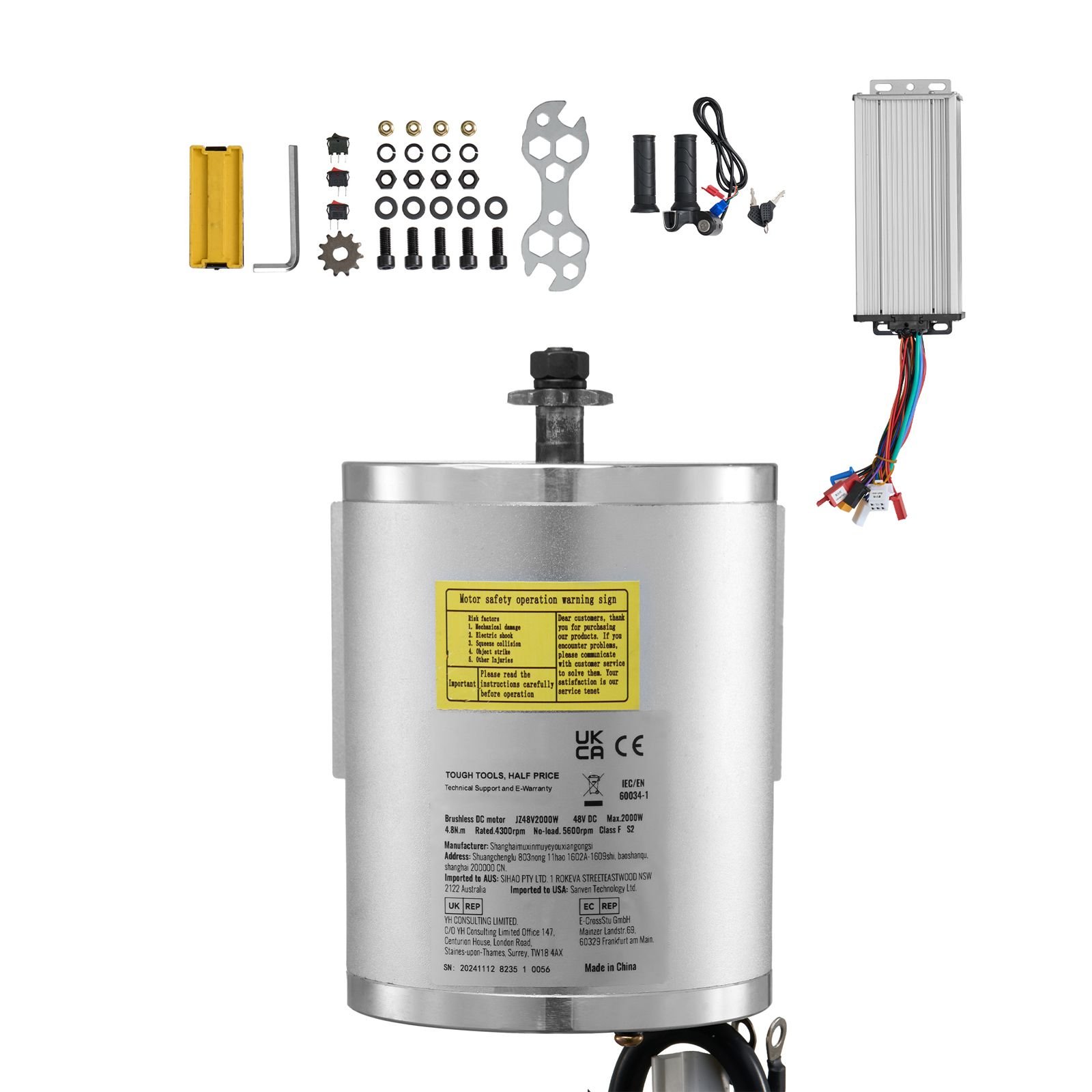 2000w electric brushless dc motor kit 48v 4300rpm motor with upgraded speed controller and throttle grip kit for go karts e bike motorcycle scooter diy
