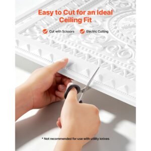 24 x 24 in pvc ceiling tiles 12 pack white 3d geometric panels, smooth pvc sheet for drop grid, impact resistant, paintable surface, easy cut, modern decorative style for home, office