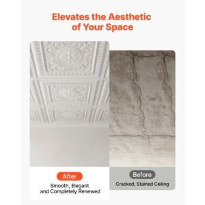 24 x 24 in pvc ceiling tiles 12 pack white 3d geometric panels, smooth pvc sheet for drop grid, impact resistant, paintable surface, easy cut, modern decorative style for home, office