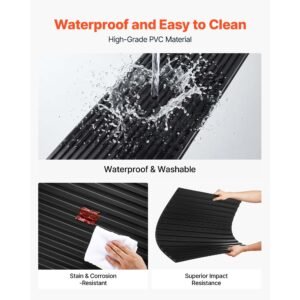 24 x 48 in pvc ceiling tiles 12 pack 3d black linear slat panels, smooth pvc sheet for drop grid, impact resistant, paintable surface, easy cut, modern decorative style for home, office