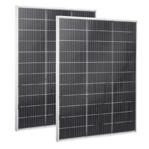 2PCS 100W Bifacial Solar Panels, 23% High-Efficiency N-Type Monocrystalline PV Module with MC4 Output & Aluminum Frame, IP67 Waterproof Solar Panel for Car Boat RV Flat Rooftop Off-Grid