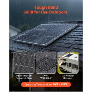 2pcs 100w bifacial solar panels, 23% high efficiency n type monocrystalline pv module with mc4 output & aluminum frame, ip67 waterproof solar panel for car boat rv flat rooftop off grid