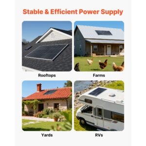 2pcs 100w bifacial solar panels, 23% high efficiency n type monocrystalline pv module with mc4 output & aluminum frame, ip67 waterproof solar panel for car boat rv flat rooftop off grid
