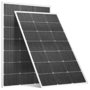 2PCS 100W Monocrystalline Solar Panels, 23% High-Efficiency Mono PV Module with Stable MC4 Output & Aluminum Frame, IP65 Waterproof Solar Panel for Car Boat RV Flat Rooftop Off-Grid Applications