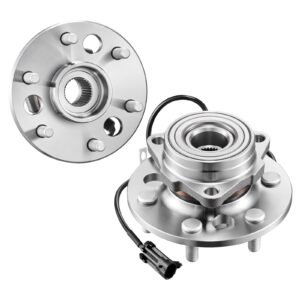 2PCS Front Wheel Bearing & Hub Assembly Fit for 1999-2000 Cadillac Escalade 1995-1999 Chevrolet Tahoe GMC Yukon K1500 Suburban OEM 515024, 6 Lugs with ABS Sensor, Wheel Bearing Hub Assembly Set