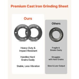 2pcs grinding sheets for electric grain mill grinder, cast iron dry grinding discs, replacement grinding plates compatible with gm 001, gm 002, gm 003 corn spice mill grinder