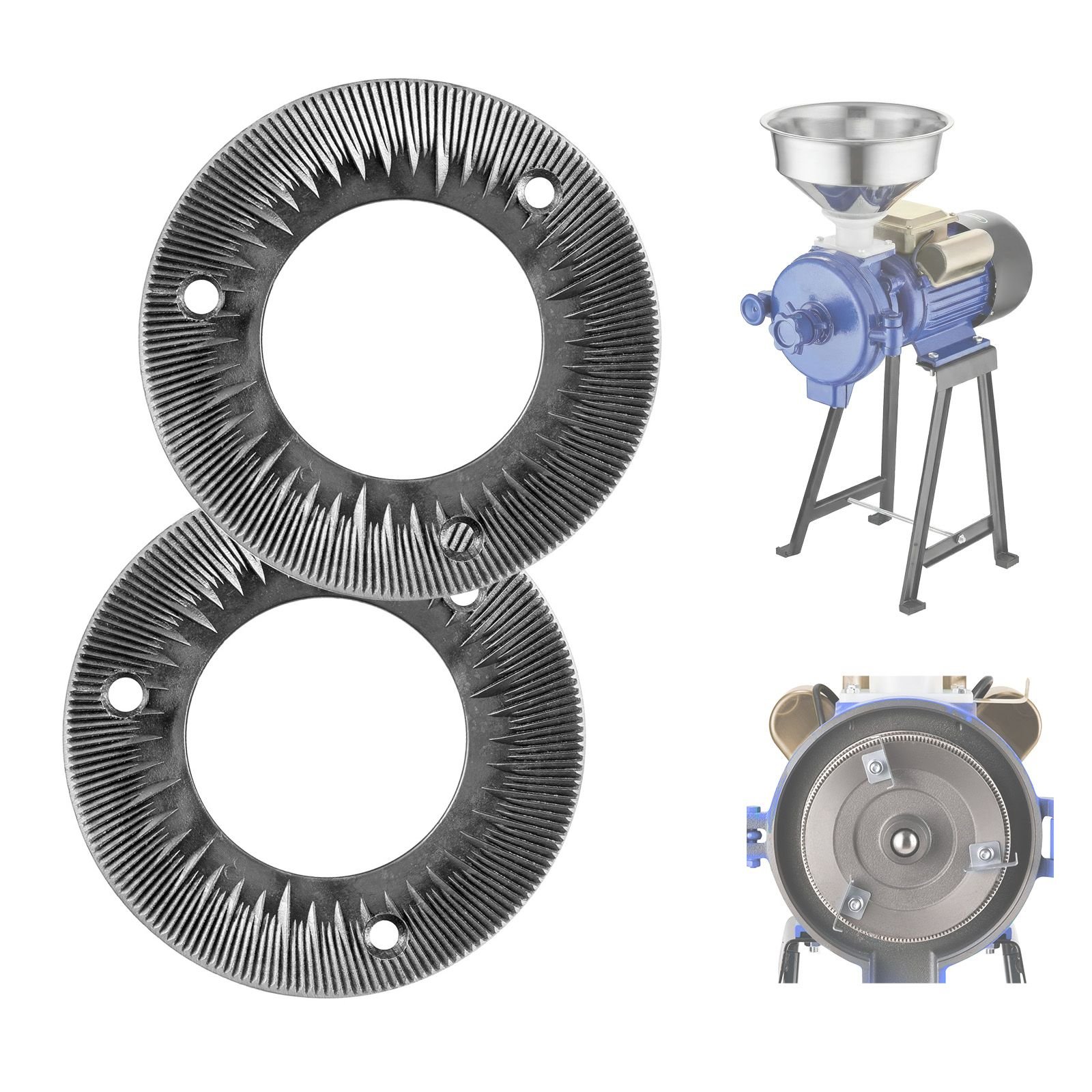 2pcs grinding sheets for electric grain mill grinder, cast iron dry grinding discs, replacement grinding plates compatible with gm 001, gm 002, gm 003 corn spice mill grinder